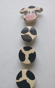 Cow Wooden Button Covers